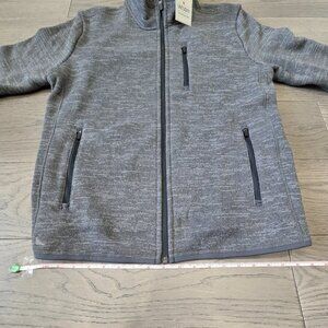 Untuckit Kezoh Fleece Jacket Mens L Gray Full Zip